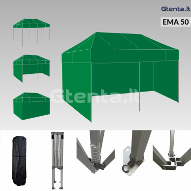 Aliuminė palapinė 3x6 EMA50 Žalia