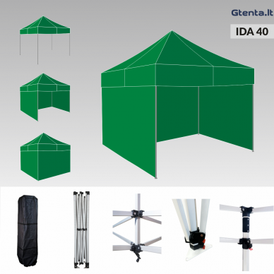 Greito surinkimo palapinė 3x3 IDA40 Žalia
