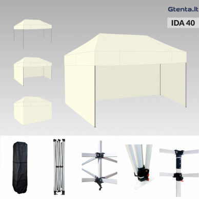 Greito surinkimo palapinė 3x4,5 IDA40 Kreminė