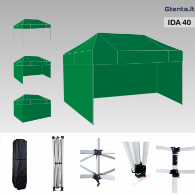 Greito surinkimo palapinė 3x4,5 IDA40 Žalia