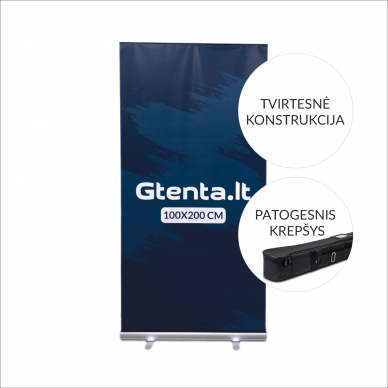 Mobilus reklaminis stendas ROLL UP LUX 100X200 cm