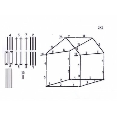 Prekybinė palapinė 2x2 Balta 3