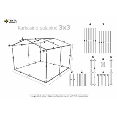 Prekybinė palapinė 3×3 Tamsiai Žalia 1