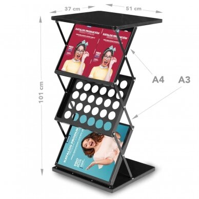 Staliukas - brošiūrų stovas LONDON MIX 2 in 1 1